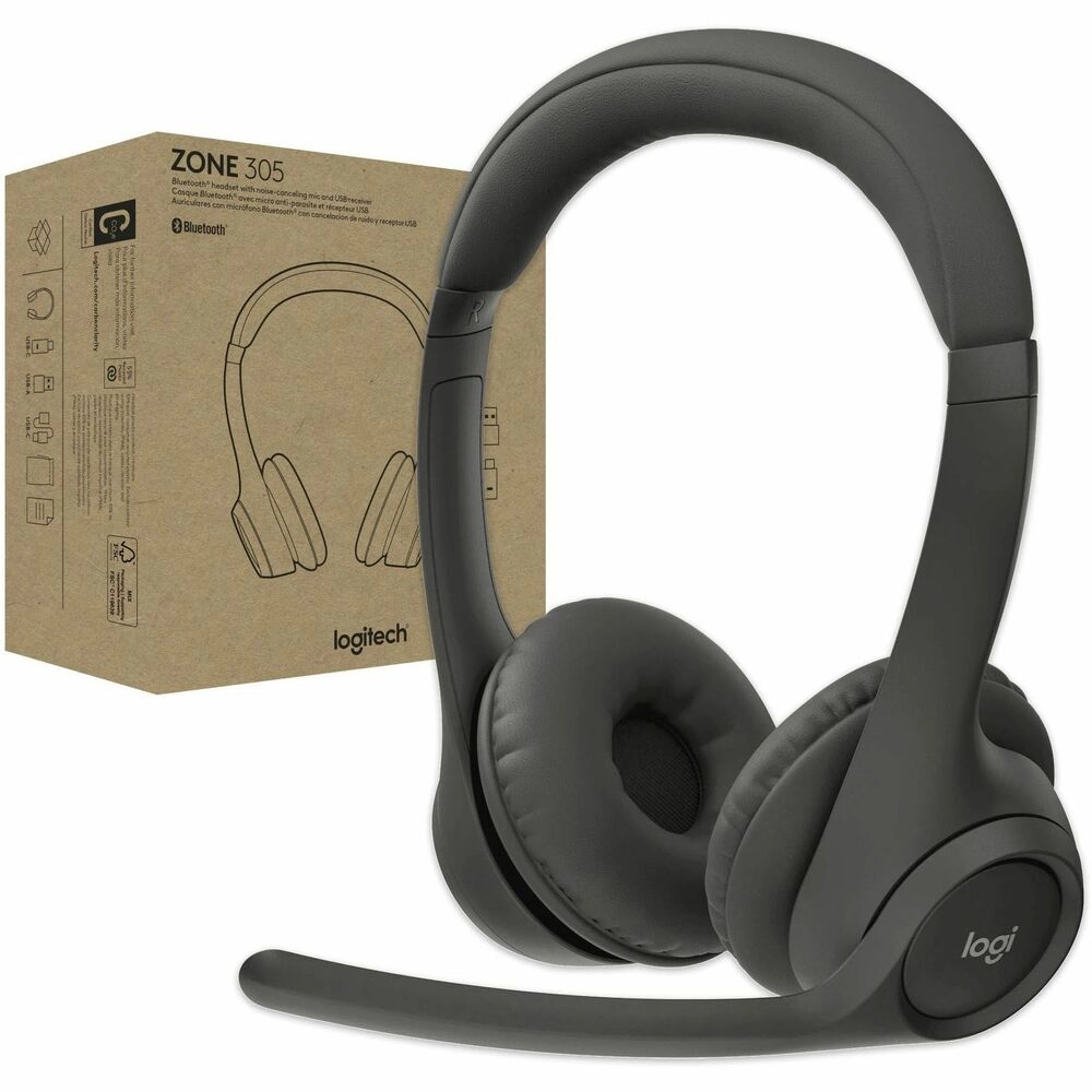 Logitech Zone 305 Auriculares Inalámbricos Bluetooth para Trabajo Híbrido con Certificación Teams - Imagen 1