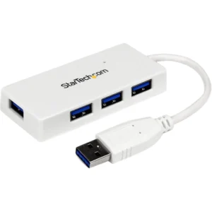 Hub USB 3.0 StarTech 4 Puertos Portátil ST4300MINU3W Blanco Ultracompacto - Imagen 1